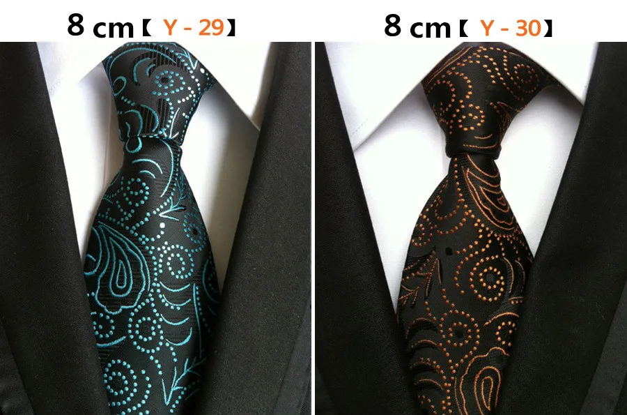 8 см галстуки в клетку Пейсли для мужчин Классические деловые Цветочные жаккардовый шелк роскошный свадебный галстук для жениха зажим для галстука