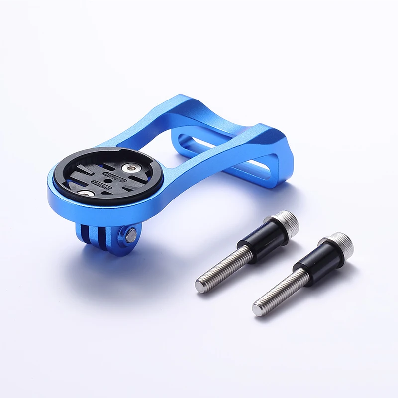 Bike Stem Extension Computer Mount GPS Bracket Holder For GARMIN Wahoo Bryton Cateye Sigma Computer Camera Holder - Цвет: Garmin Blue