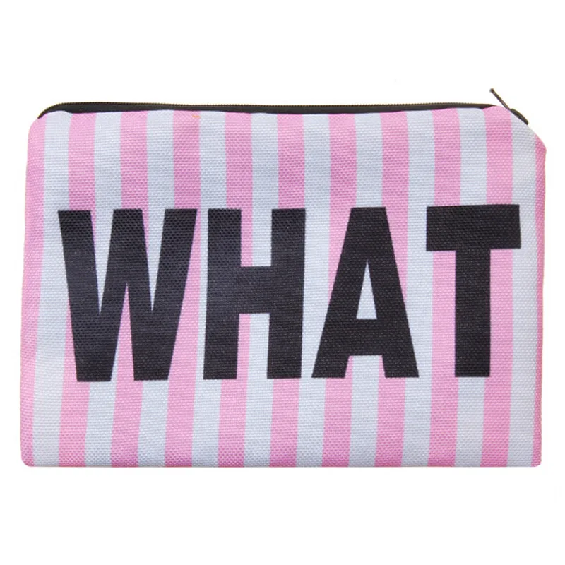 

Letter Print Makeup Bags With Multicolor Pattern Cute Cosmetics Pouches For Travel Ladies Pouch Women Cosmetic Bag