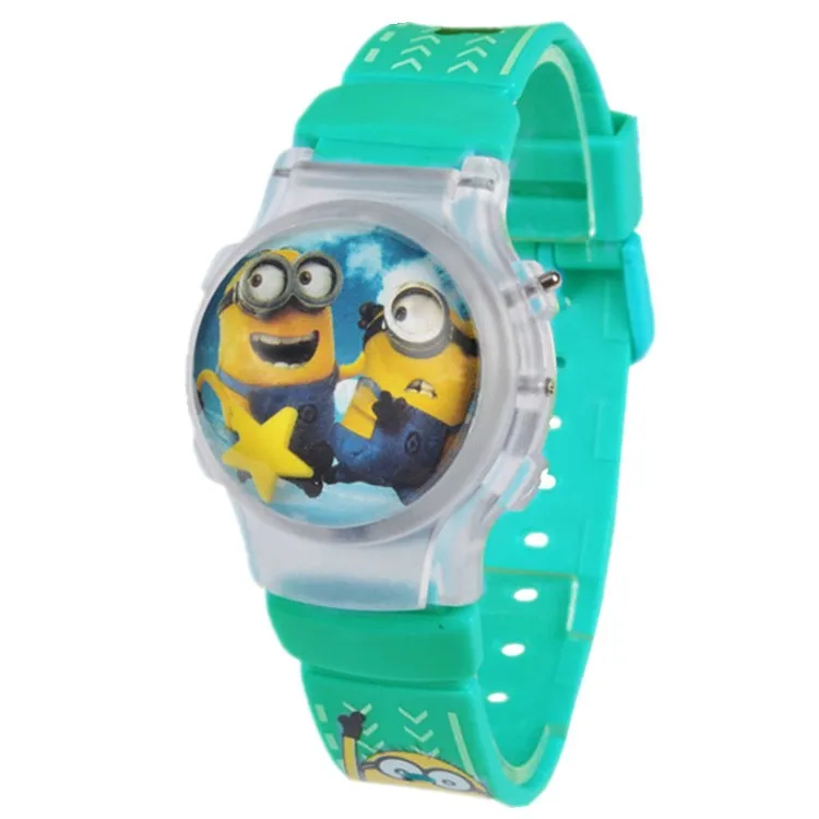 Новые популярные модные милые Миньоны из мультфильма Миньоны детские электронные часы Силиконовые часы для мальчиков женские спортивные наручные часы Подарки для девочек - Цвет: green