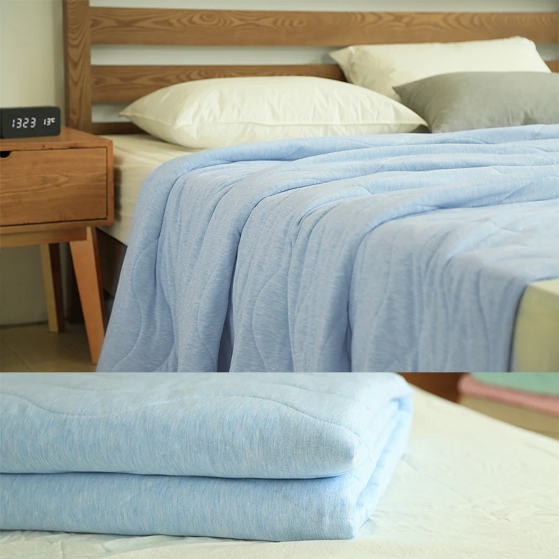 5 Solid Colors Summer Quilt Thin Soft Comforter Blanket Twin Queen King