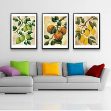 Vintage estilo chino Apple cartel de frutas arte lienzo impreso pintura comedor decoración pared arte imagen para la cocina sin marco