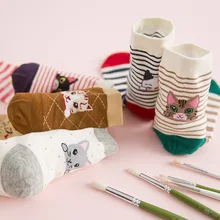 10 пар новые зимние женские носки в Кот маленьких хлопковые чулки для теплой стерео для отдыха