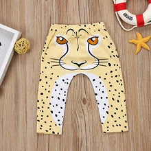 Для новорожденных детей Для мальчиков милые животные тигр печати длинные штаны Весна и осень эластичные кукурузы полосатые брюки