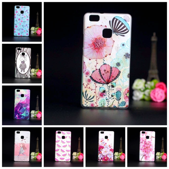 Cheap For Fundas Huawei P9 Lite Case Silicone 3D Flower Back Cover For Coque Huawei G9 Lite Case For Huawei G9Lite P9Lite Phone Cases