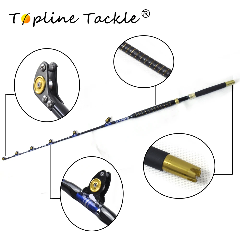 

BlueSpear leather fore grip Good Game Fishing Rod nylon butt 30# 5'6" saltwater fishing rod