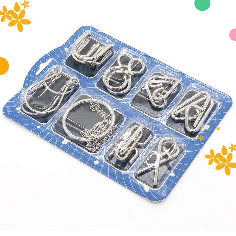 Popular Chinese Metal Ring puzzle Magic trick game IQ Brain Teaser Toys Early educational toy Children Funny creative Logic Game