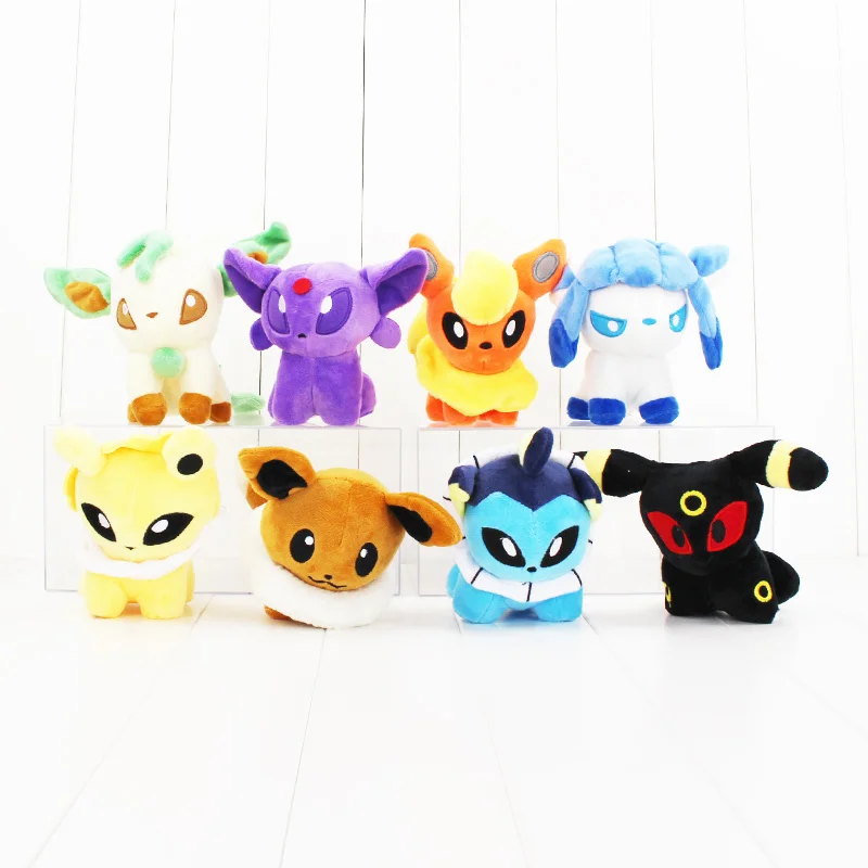 10 см 10 стиль Eevee Mew плюшевые игрушки Q версия Sylveon Umbreon Espeon Jolteon vaporion Flareon Glaceon Leafeon Плюшевые игрушки для детей