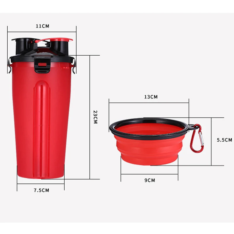 Folding Silicone Dog Water Food Bowl Outerdoor Pet Water Bottle Dog Bowls Travel Portable Food Container Feeder For Dogs Cats