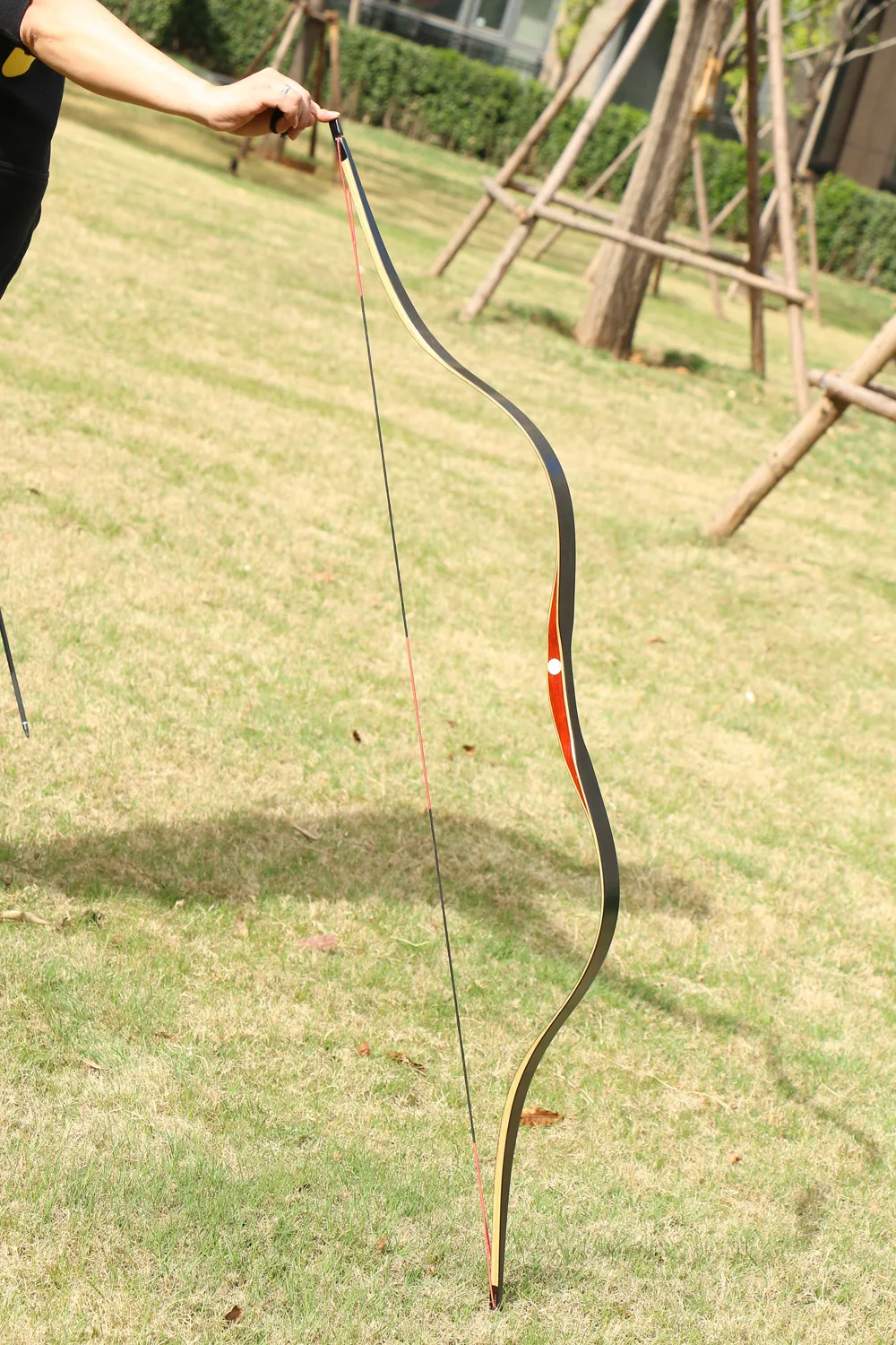 Tiro com Arco Tradicional Artesanal Longbow Caça Recurvo Arco 30-50lbs Direita Canhoto Mongolian Horsebow Laminado Prática 9 Tradicional artesanal longbow caça recurvo arco 30-50lbs