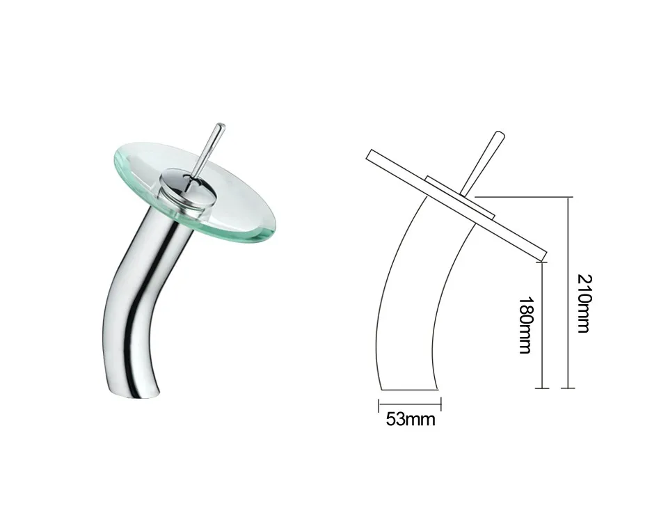 FRAP латунный круг водопад стеклянная ванная раковина смеситель водопад кран раковина сосуд хромированная полированная отделка F1055-3
