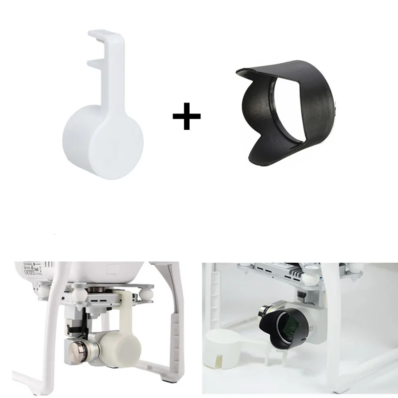 DJI Phantom 3 Gimbal Camera Lens Cap Protective Case Adv & Pro  + Camera Sun Hood Sun Shade Protection Cover Adv & Pro Standard  (2)