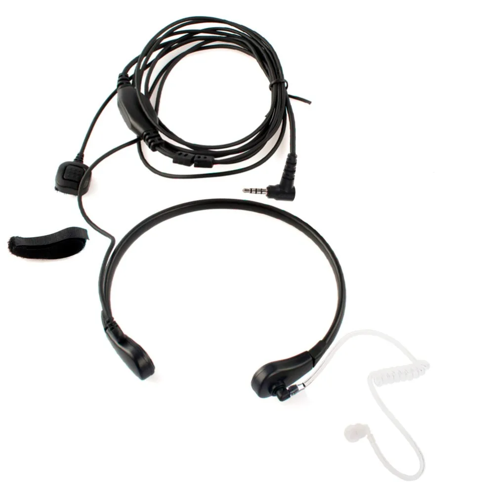 Throat Microphone Vibration Headset Mic PTT Headphone Earpiece for Two Way Radio Yaesu VX-3R VX-5R VX-210 FT50R FT60R Walkie Talkie (1)