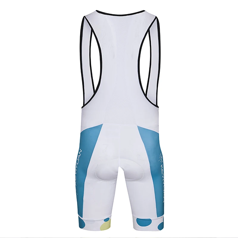 Cycling Bib Shorts Men White Coolmax Gel Padded Compression