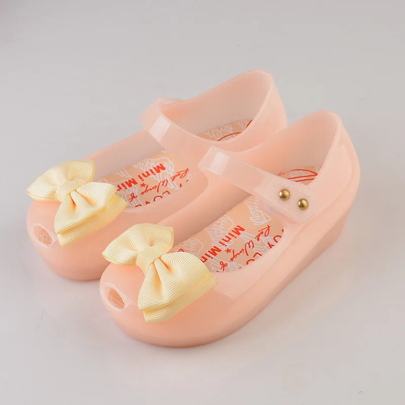 leather girl in boots MERI AMMI Kid LED colorful sandals mini shoe PVC soft outsole children girls boys bow shoes Factory Sales bata children's sandals Children's Shoes