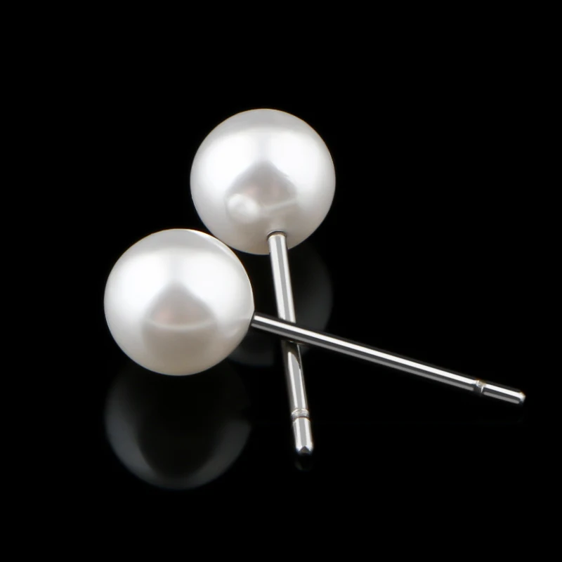 CHUKUI Wholesale Kolczyki Kids Imitation Pearl Earrings Girls Stainless Steel Stud Earrings Hypoallergenic Jewelry (1)