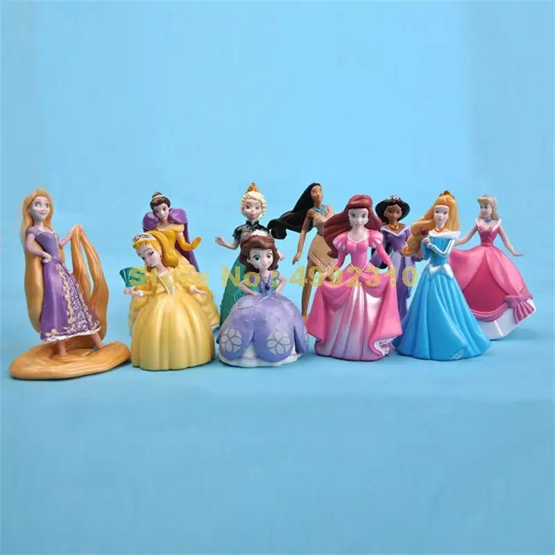 

10 pcs princess rapunzel sofia ariel toy figures /cake topper Toy