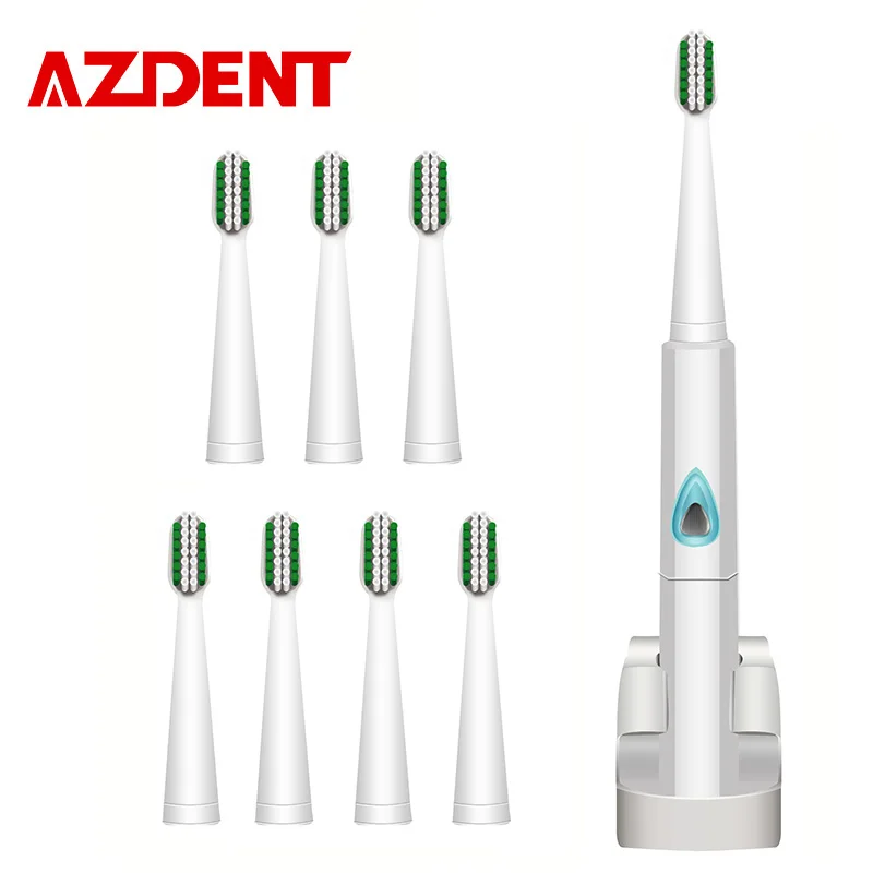 

AZDENT 8pcs Heads Sonic Electric Toothbrush Rechargeable Wireless Charging Teeth Tooth Brush 110v/220vfor Kids Adult Oral Clean