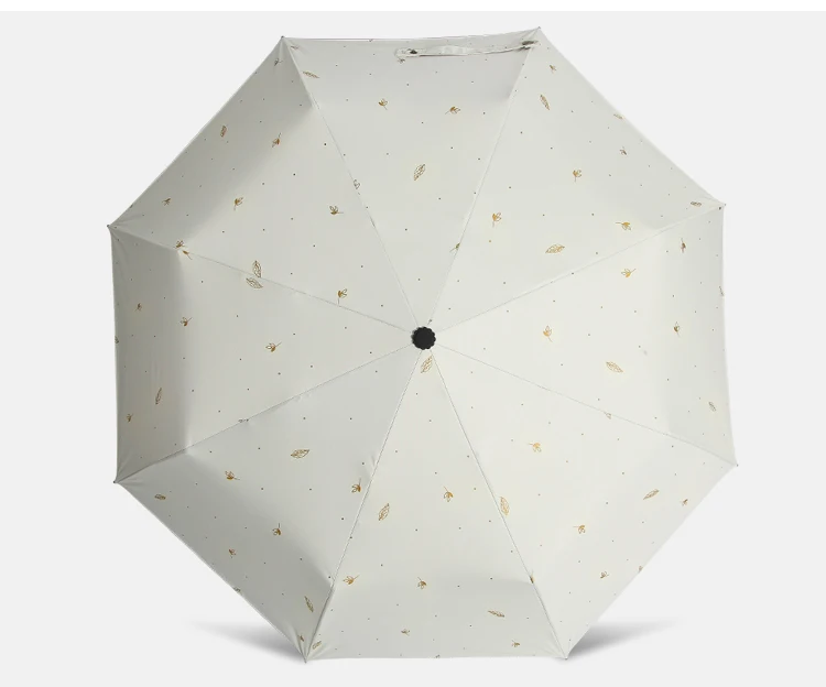 Сезон осень зонтик с изображением листьев 3 Складные двойного назначения творческой личности Солнцезащитная УФ шторка зонтик черное покрытие ультра-легкий зонтик