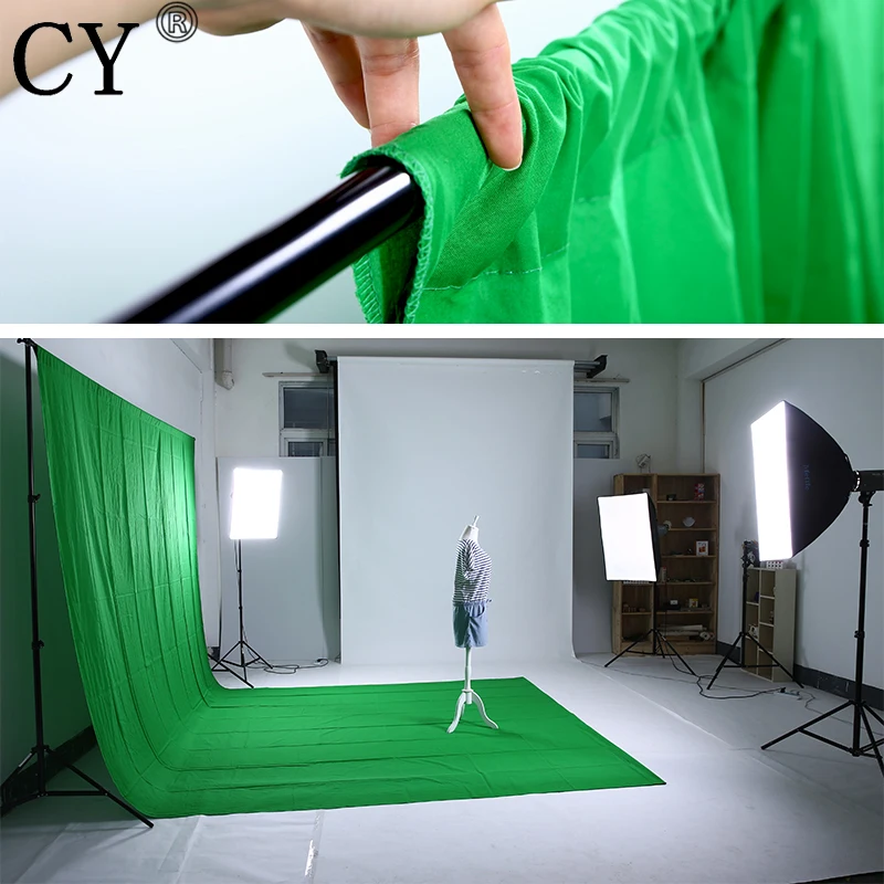 

High Quality 1.8m x 2.7m Cotton Chromakey Green Screen Muslin Background Cloth Backdrop For Photo Lighting Studio PSB3C