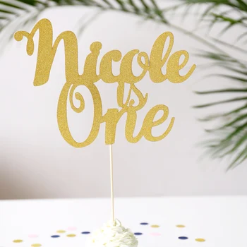 

Personalised birthday cake topper, one Birthday Glitter Topper~ Princess party decorations~Glitter 1st birthday decoration idea
