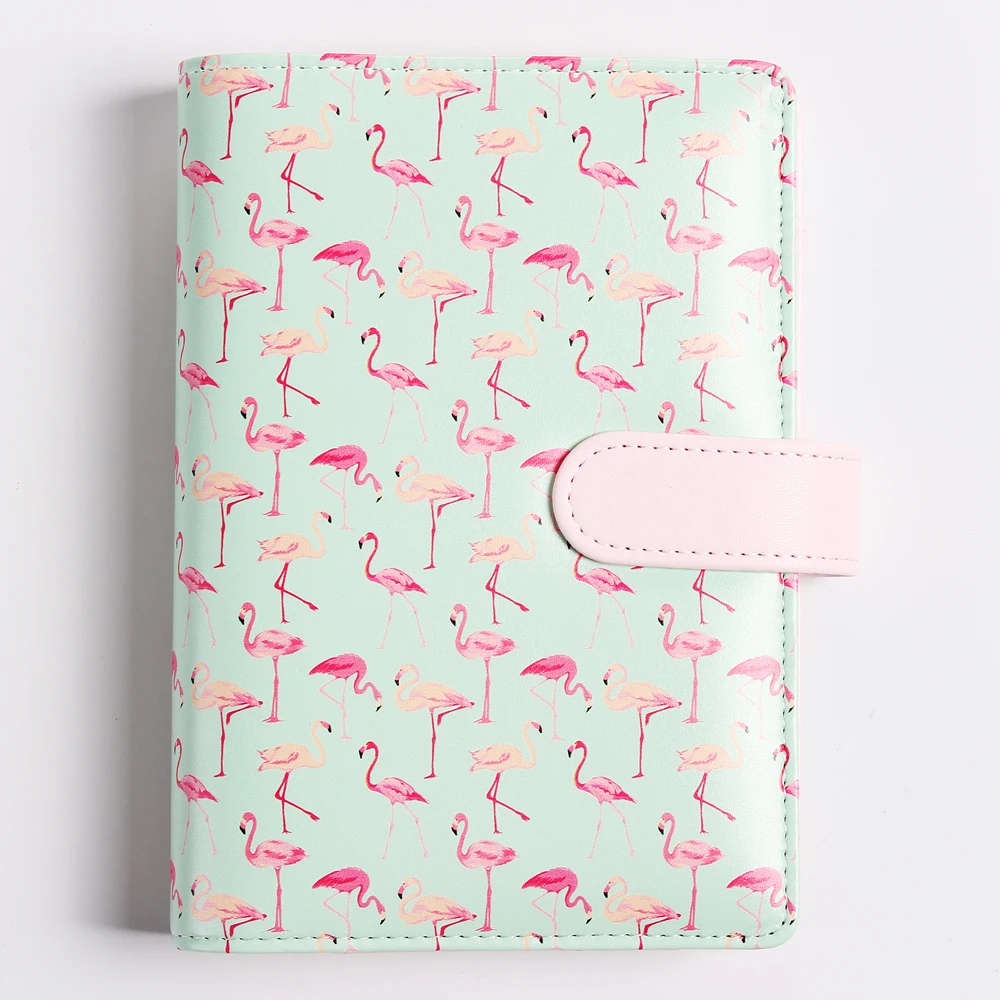 Креативный милый кожаный спиральный блокноты канцелярские товары, конфетный человек планировщик Органайзер/связующий дневник еженедельник подарок А6 - Цвет: Flamingos