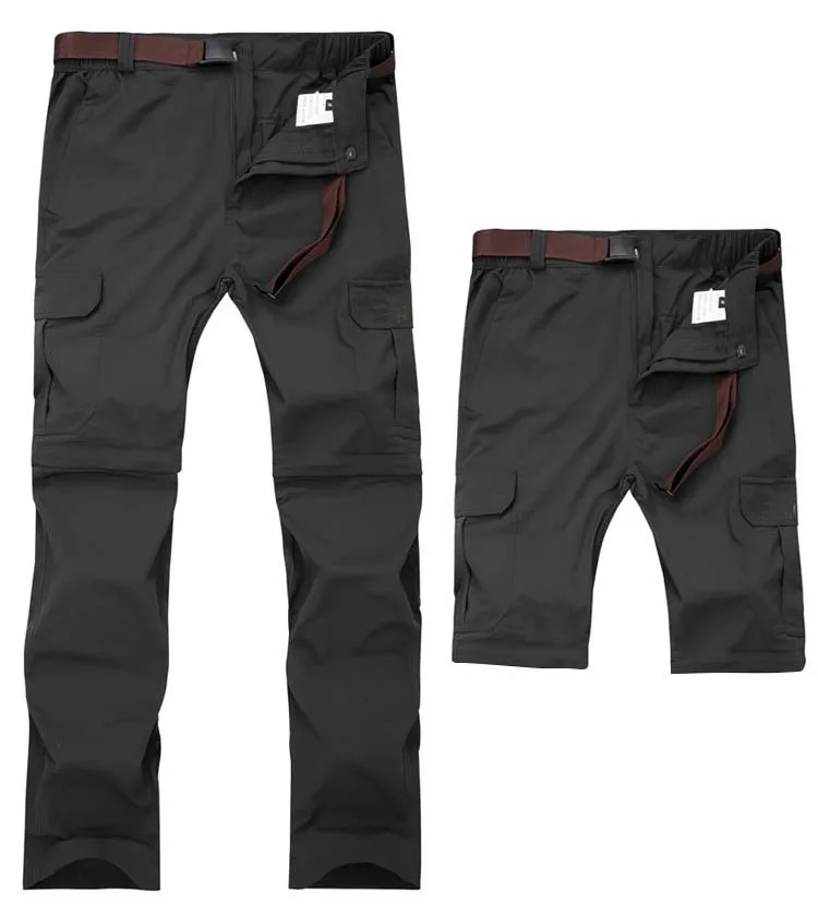 Высокое качество, Мужские Съемные дышащие летние быстросохнущие штаны размера плюс, водонепроницаемые уличные спортивные походные брюки, M-7XL