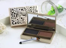 2 Color clever cat leopard brow powder & eye shadow makeup shine waterproof eyebrow 4g wholesale 6PCS / LOT