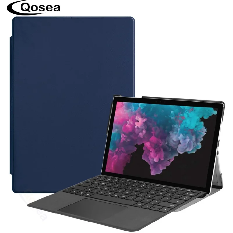 Магнитный чехол Qosea из искусственной кожи для microsoft Surface Pro 6 12,3 дюймов, умный чехол-подставка для планшета, для Surface Pro 4 5 6, чехол-подставка