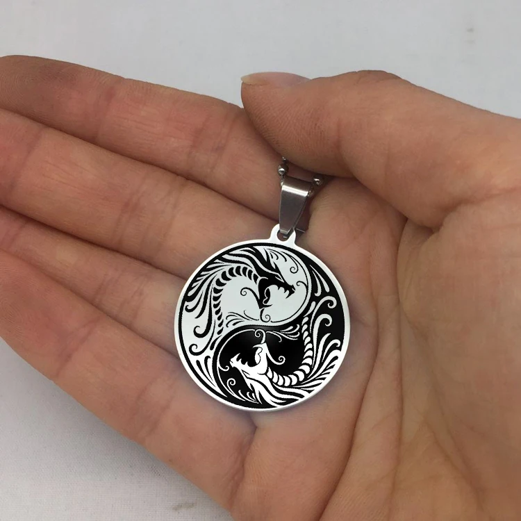 Ожерелье с подвеской Инь Янь Dargon новый дизайн 2019 длинная цепочка бусинами
