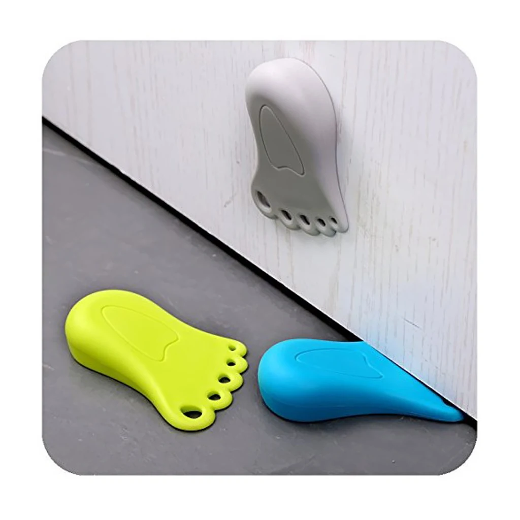 1pcs 10cm Resin Foot Design Cute  Door Stopper Wedge Jammer Stopper Home Decor Safety Kids Baby Pink  Doorstop Home Decoration