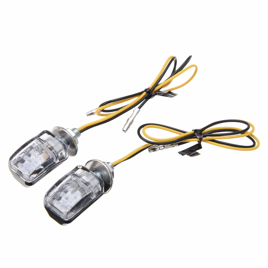 

1Pair 6LED 12V Motorcycle Mini Turn Signal Light Amber Blinker Indicator Little Rectangle Lamp For Cruiser Chopper Touring Dual