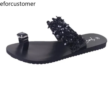 

Womens Summer Sandals Slip On Flip-flops Fashion Rhinestones Wedge Leisure Sequin Fashion Banquet Dress Banquet Chaussures Femme