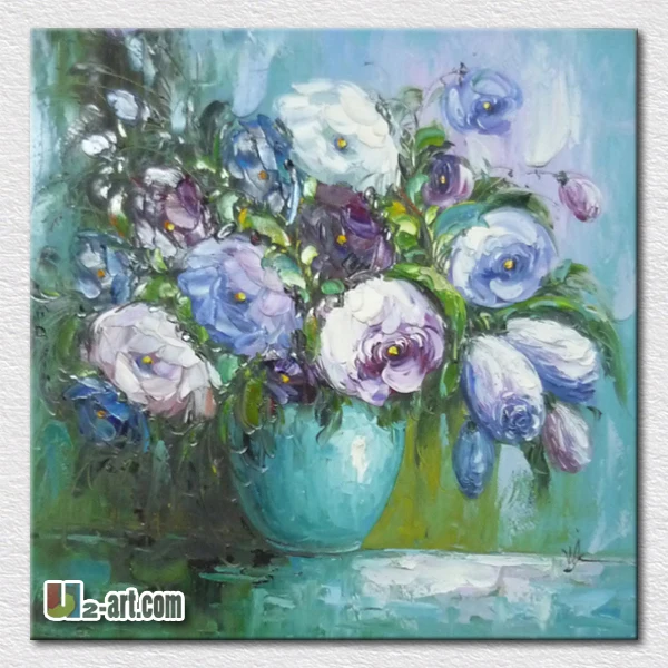 

Fresh flower painting canvas pictures for hotel wall decoration wall hangings for friends gift flower oil painting reproduction