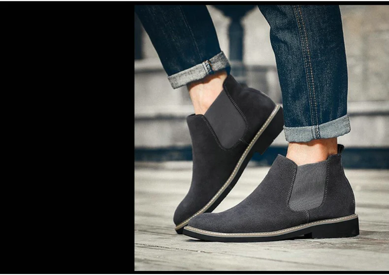 Men's Ankle Boot Suede Casual Chelsea Boots Men Suede Leather Men Winter Boots Men Slip-On Military Boot Men Desert Winter Shoes (16)
