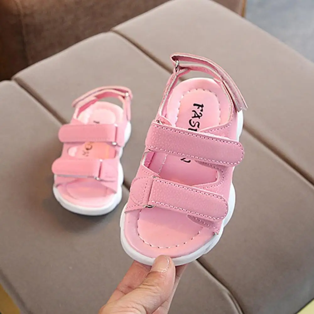 Обувь для маленьких девочек; Детские однотонные спортивные пляжные тапки сандалии для маленьких девочек; Повседневная обувь; Розовая обувь принцессы; A1