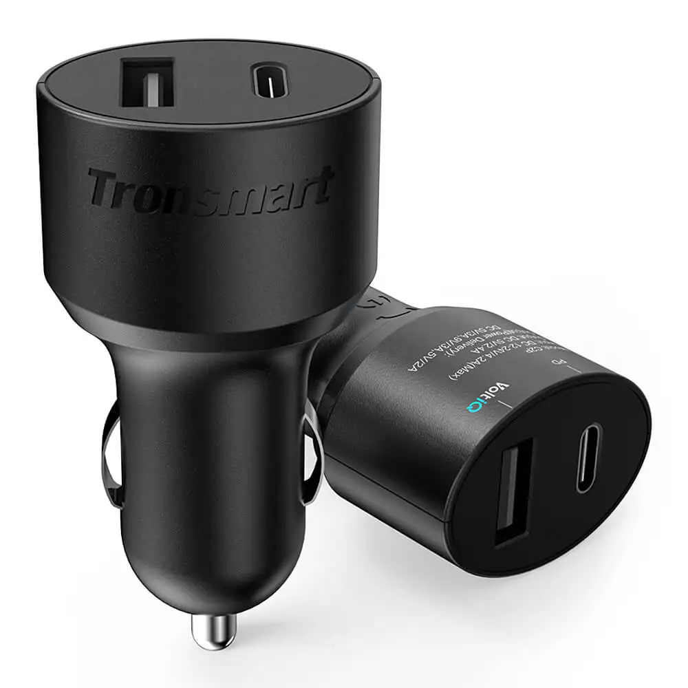 Tronsmart USB PD 42W Dual Port Car Charger with USB C Power Delivery for New MacBook