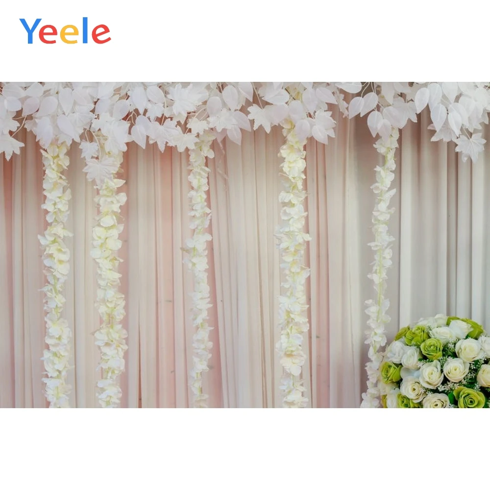 

Yeele White Flower Wedding Photography Backdrops Curtain Baby Kids Birthday Party Photo Backgrounds Photocall For Photo Studio