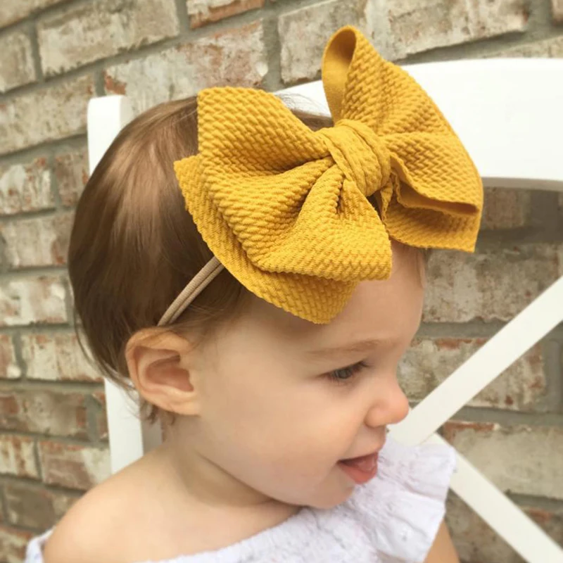 

New Bows Baby Headband Turban Elastic Kids Girl Headbands Nylon newborn Hair Bands For Baby Girls Haarband Hair Accessories
