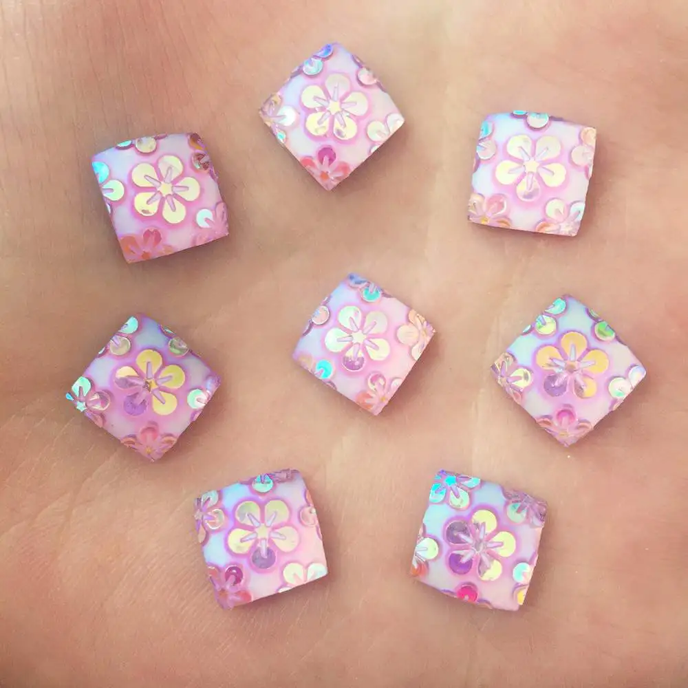 40pcs MIX 12mm AB Resin heart snowflake flatback Scrapbooking for phone//crafts