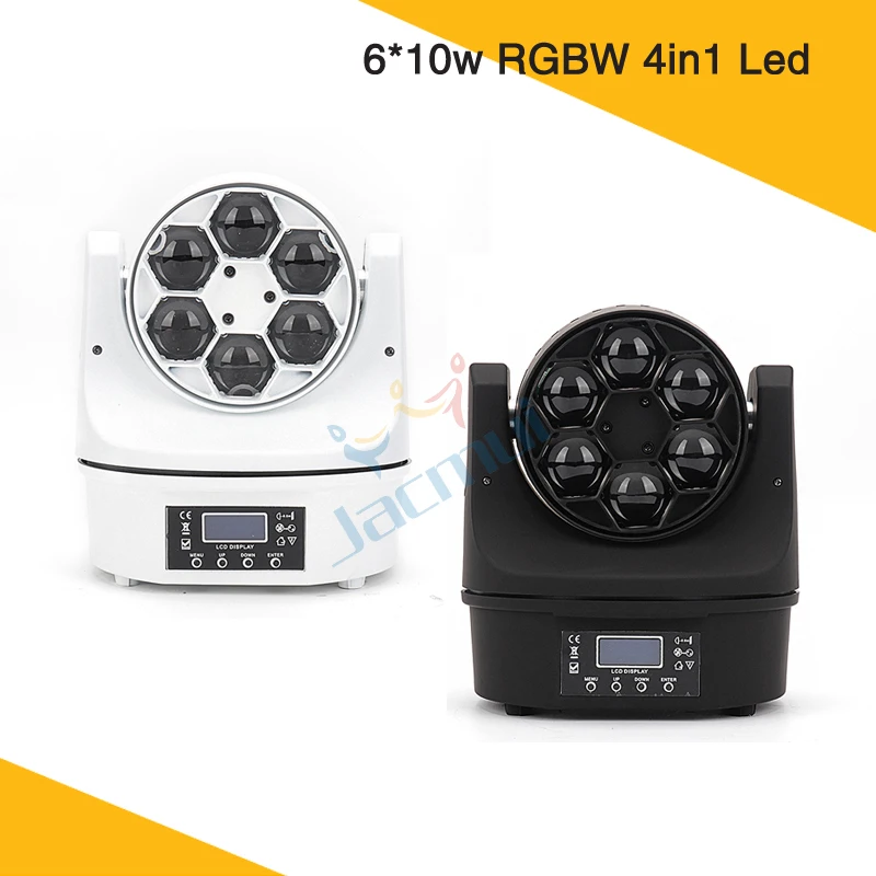 6*10 Вт RGBW 4в1 Led маленький пчелиный глаз движущийся головной свет для сцены