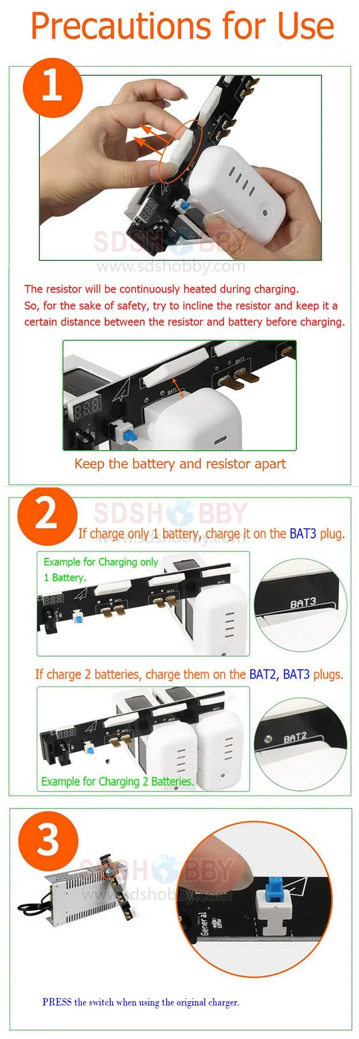 Multi Battery 3 Battery Parallel Charger Charging Board/ Plate For DJI Phantom 3