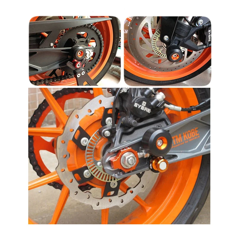 Falling Protection Front and Rear Fork Wheel Frame Slider Crash Protector For KTM 125 200 390 Duke  (7)