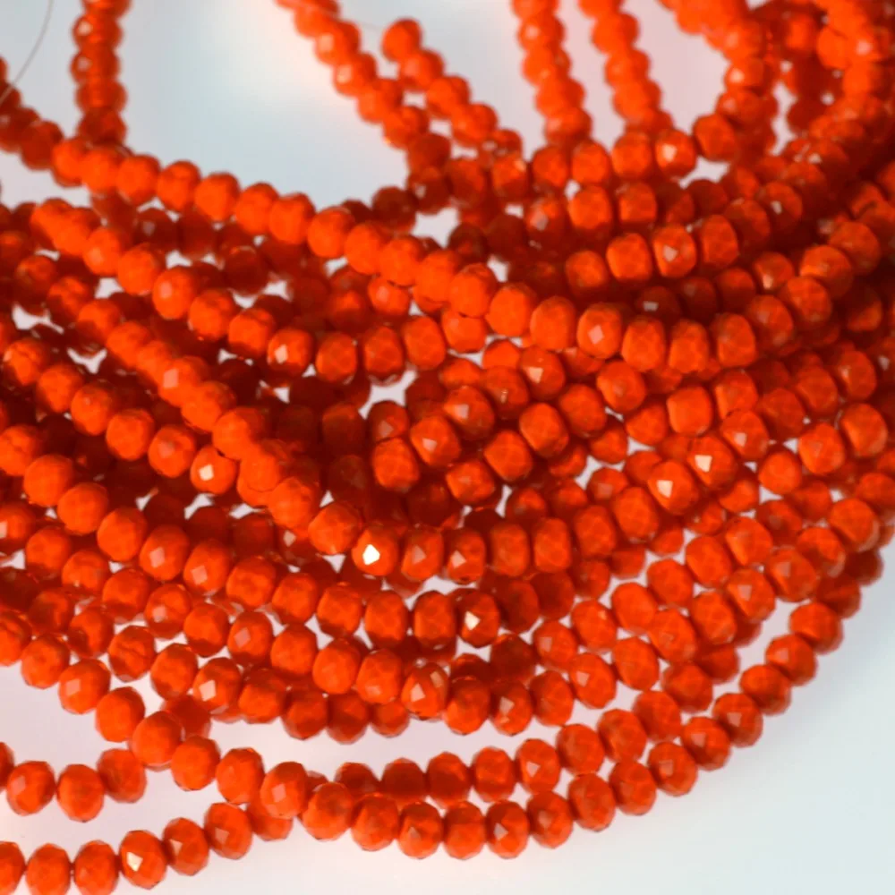 Charming 8mm Rondelle Orange Crystal Beads Full Strand Approx 72beads