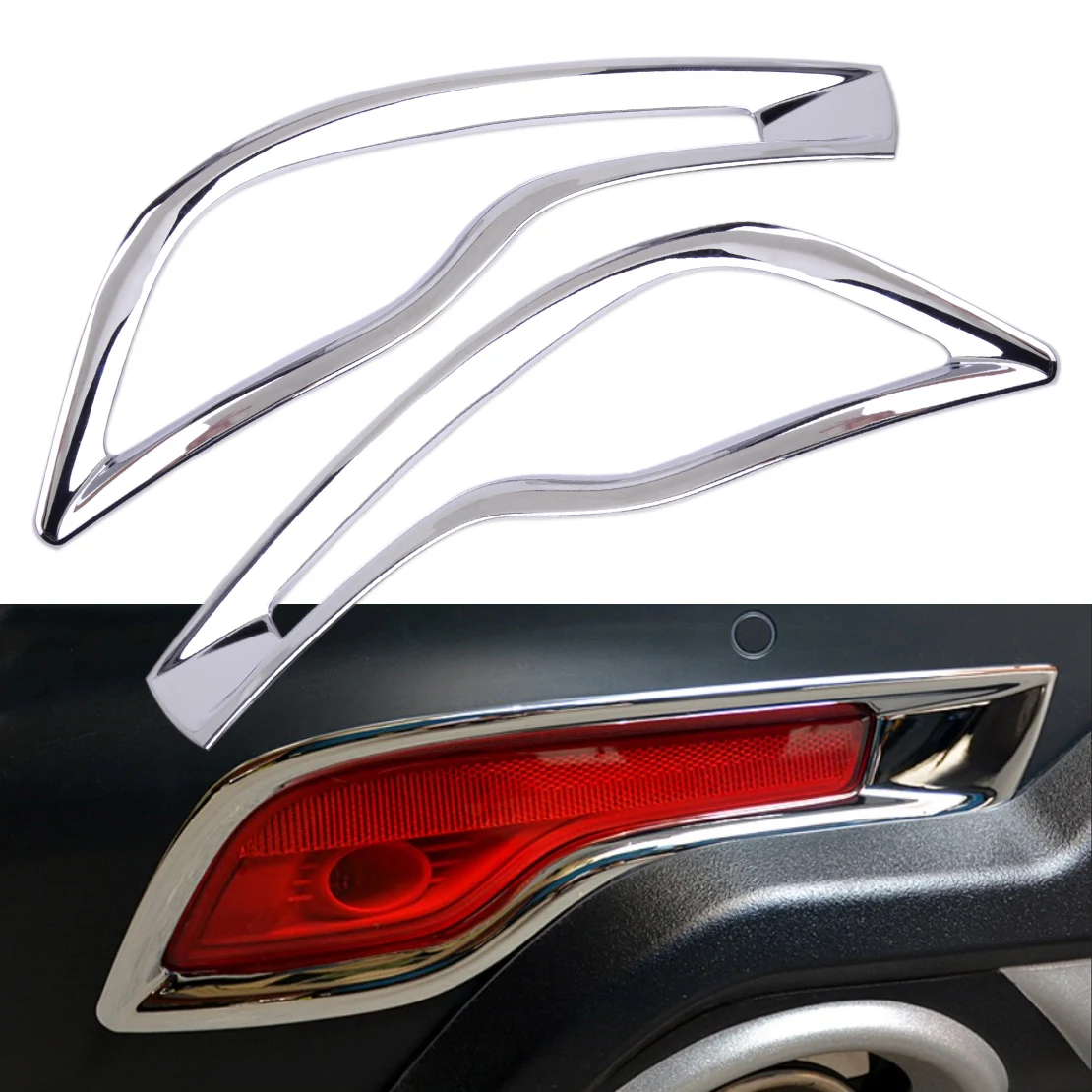 2x Chrome Rear Tail Fog Light Frame Cover Trim For Mercedes-Benz E Class 2017