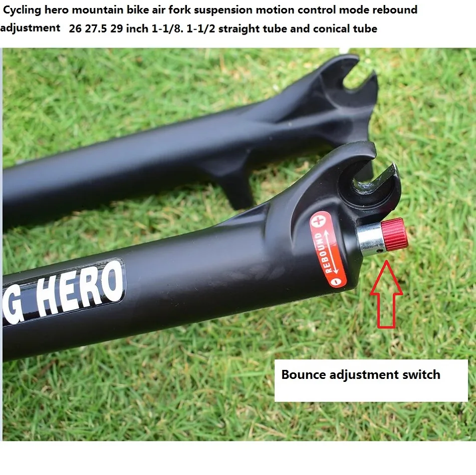  100-120MM stroke bounce adjustment mountain bike air fork suspension mount plug 1710g straight tube