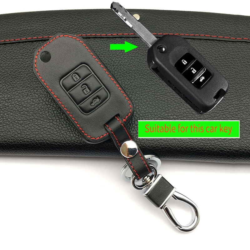 For honda fit accord high quality 100 Top layer leather car key case