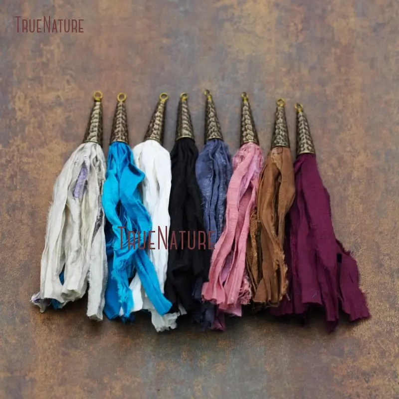 20171013-PT7903- Sari Silk Tassel Electroplating Bronze Color Natural Irregular Surface-5.4inch-3.48g
