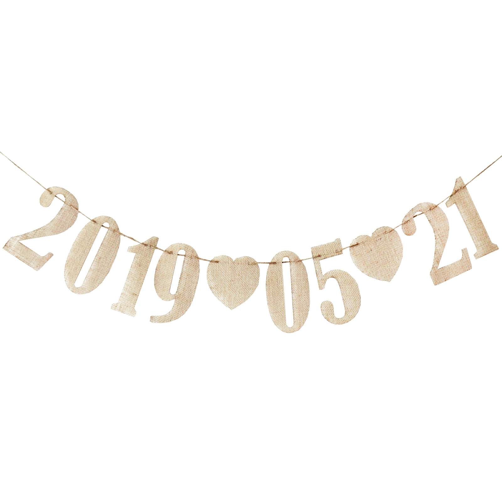 Hessian джутовая Мешковина с цифрами и сердечками, украшение для стола 0-9, табличка «сделай сам», баннерная гирлянда с днем рождения, для свадебной вечеринки