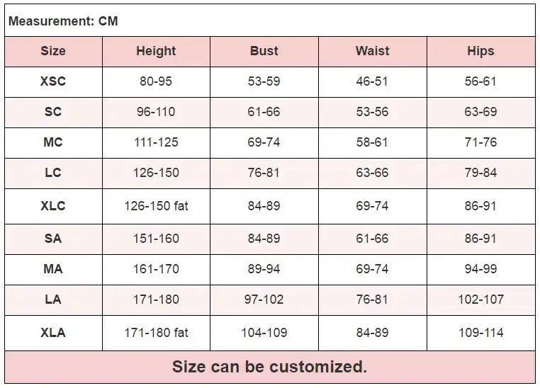 size chart